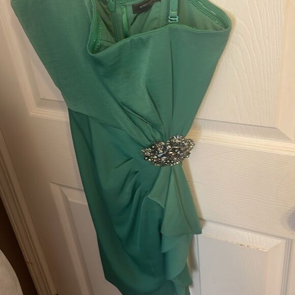 BCBG MaxAzria Kelly Dress silver broche strapless EUC size 4 - Picture 3 of 10